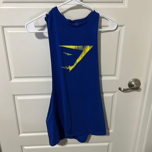 Gymshark blue Drop Arm Tank size S